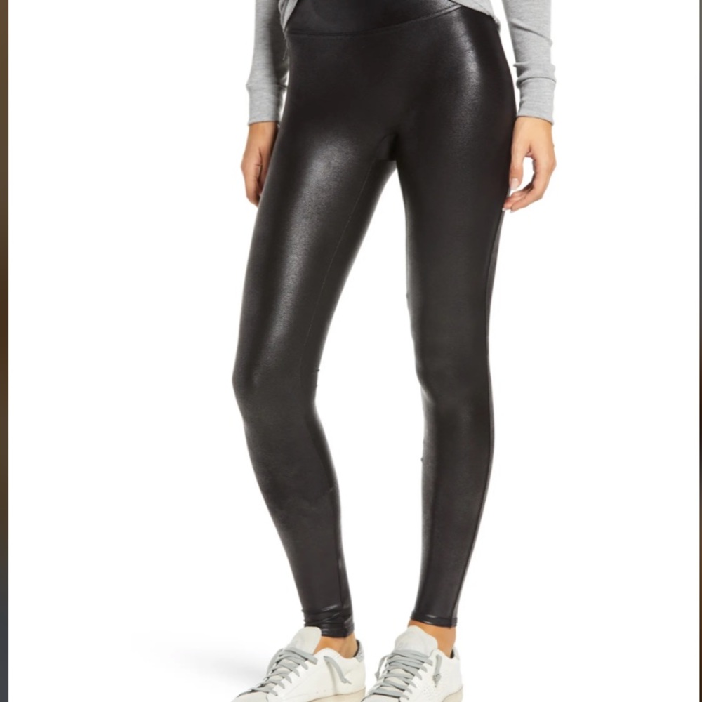 Spanx faux leather leggings - Size XS NWOT- black